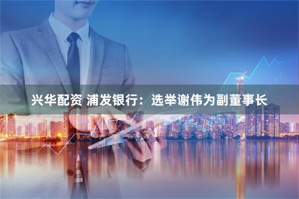 兴华配资 浦发银行：选举谢伟为副董事长